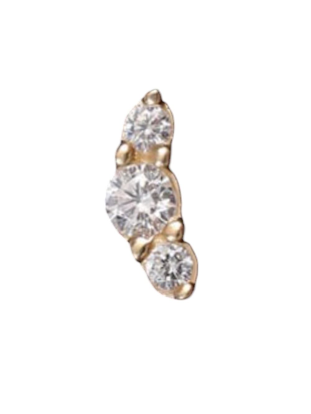 14k Solid Gold CZ Ear Climber